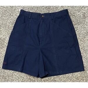 Vintage‎ Columbia Shorts Womens 14 Blue Cotton Twill Cargo Hiking Outdoor 90s